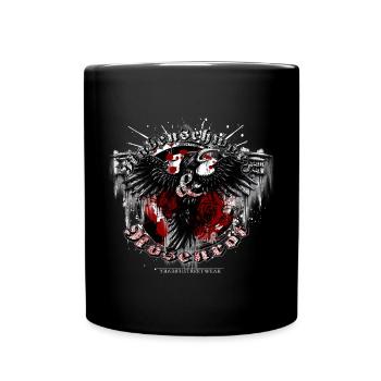 Rabenschwarz & Rosenrot - Tasse einfarbig - Schwarz - Vorne