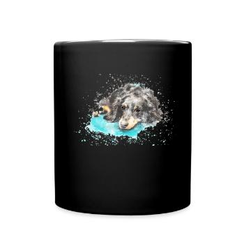 Dog is lying - Full Colour Mug - black - Front