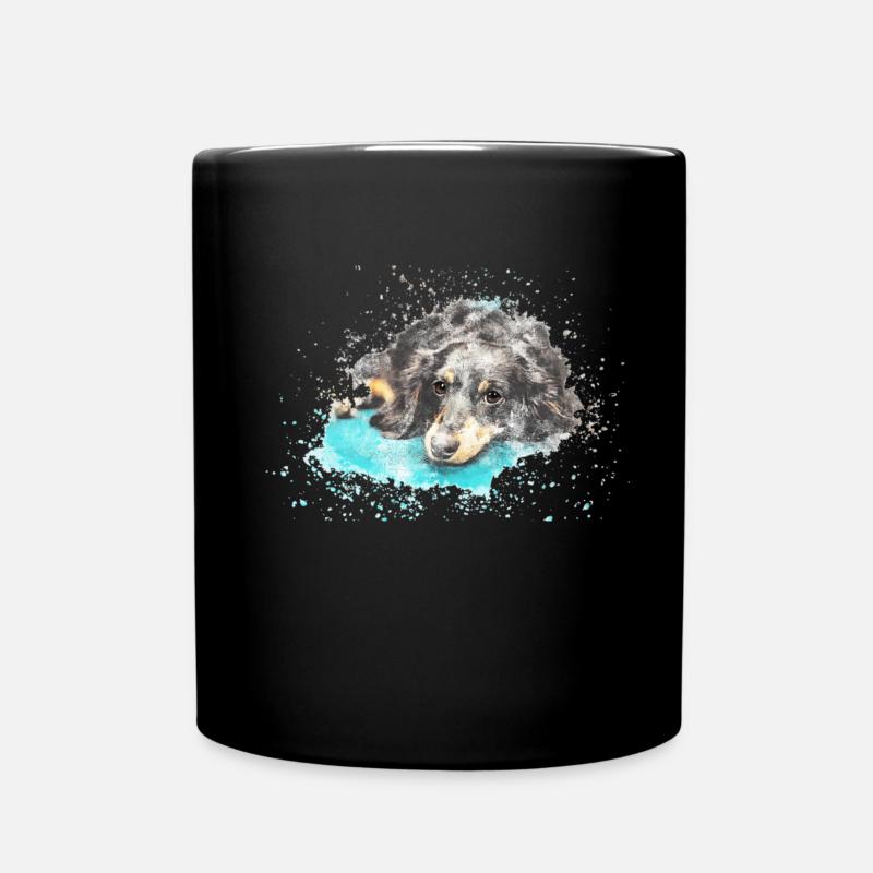 Dog is lying - Full Colour Mug - black
