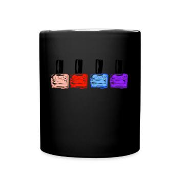 Nail polish manicure pedicure nails nail design - Full Colour Mug - black - Front