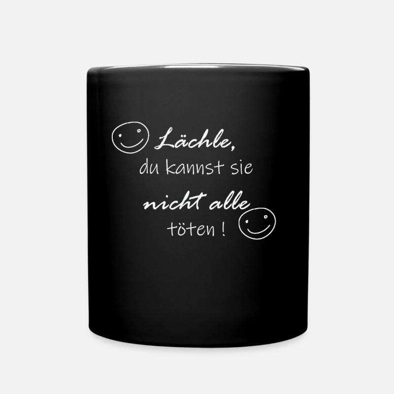 Lächle - Tasse einfarbig - Schwarz