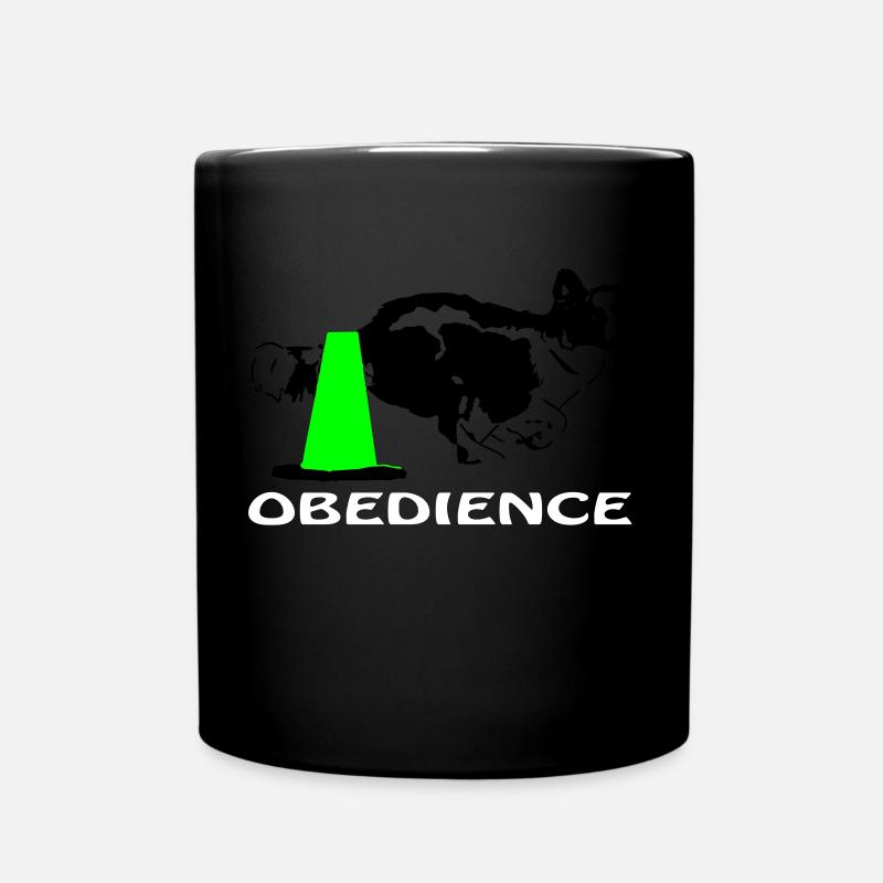 Border collie with pylon - Full Colour Mug - black