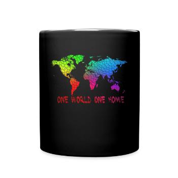 Un monde une maison - Mug uni - noir - Devant