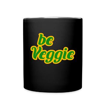 Vegan, Veggie, Veggi, Obst, Gemüse, Geschennk - Tasse einfarbig - Schwarz - Vorne