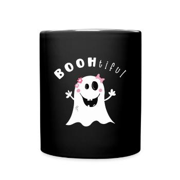 BOOtifil Geisterstunde I Mädchen Halloween - Tasse einfarbig - Schwarz - Vorne