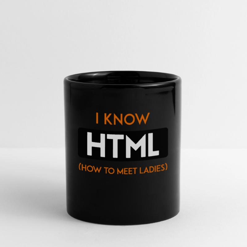 HTML web developer entwickler CSS Programmierer Tasse einfarbig