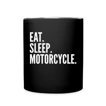 EAT SLEEP MOTORCYCLE - Full Colour Mug - black - Front