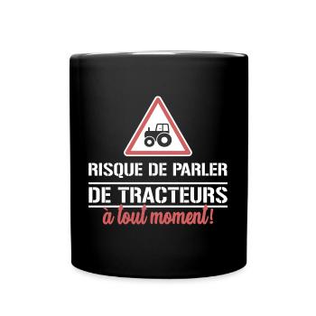 tracteurs - risque de parler - Mug uni - noir - Devant