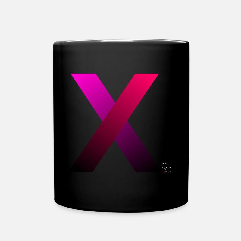 Buntes X - Tasse einfarbig - Schwarz