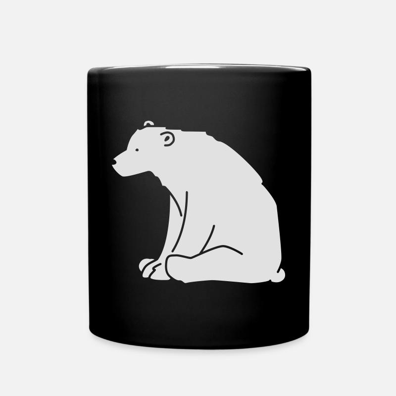 Süßer Eisbär Cartoon – Arktis Tiermotiv - Tasse einfarbig - Schwarz