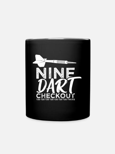 Dartpfeil Nine Dart checkout Dartspieler Bullseye - Tasse einfarbig - Schwarz