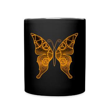 Papillon steampunk - Mug uni - noir - Devant