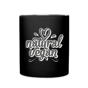 Natural Vegan für Veganer - Tasse einfarbig - Schwarz - Vorne