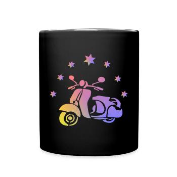 Retro scooter - Full Colour Mug - black - Front