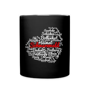 Schwarzwald Herz - Tasse einfarbig - Schwarz - Vorne