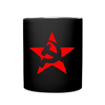 Soviet hammer and sickle, Hammer und Sichel - Tasse einfarbig - Schwarz - Vorne