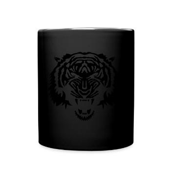 wildes Stammestier Tigergesicht 3 50 - Tasse einfarbig - Schwarz - Vorne
