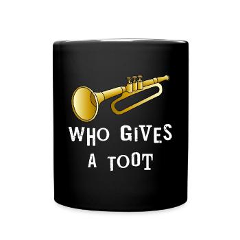Trumpet Toot White Text - Full Colour Mug - black - Front