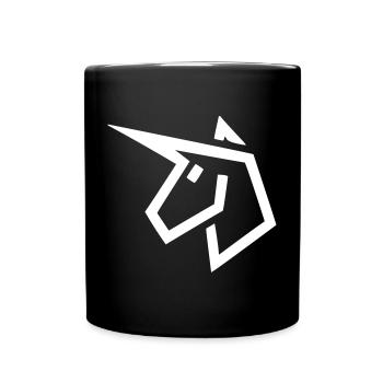 Tête de Licorne - Mug uni - noir - Devant