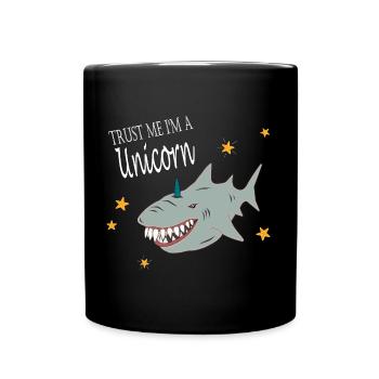 Trust i’m a Unicorn Riant Hai Fake Licorne - Mug uni - noir - Devant
