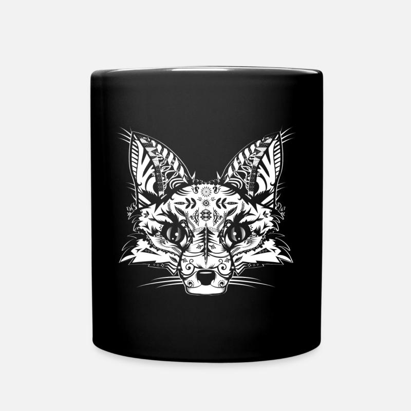 Une tête de renard- blanc - Mug uni - noir