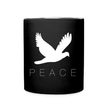 Taube Frieden - Tasse einfarbig - Schwarz - Vorne