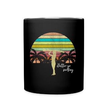 Surfergirl - Tasse einfarbig - Schwarz - Vorne