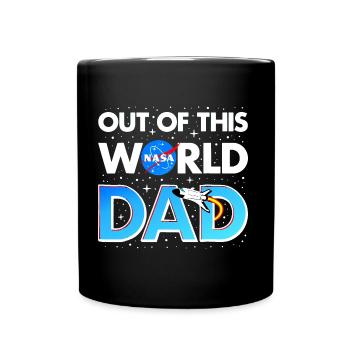 Space Dad Father Father's Day saying - Full Colour Mug - black - Front