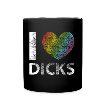 I LOVE DICKS gay lgbt vintage - Mug uni - noir - Devant