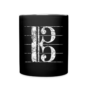 Alto clef, clé de l'alto, clef - Mug uni - noir - Devant