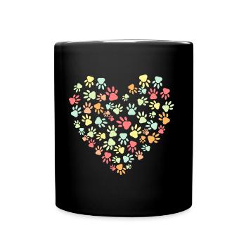 Chien signifie amour en forme de coeur - Mug uni - noir - Devant