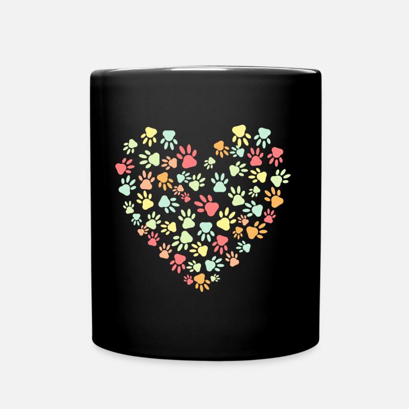 Dog means LOVE in heart shape - Full Colour Mug - black