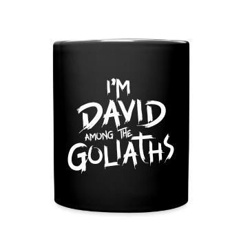 Je suis David parmi les Goliaths - Mug uni - noir - Devant