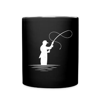Pêche à la mouche - Mug uni - noir - Devant