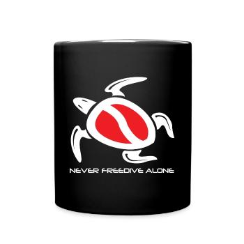 tortue en apnée - Mug uni - noir - Devant