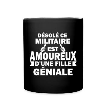 Désolé militaire est amoureux d'une fille géniale - Mug uni - noir - Devant