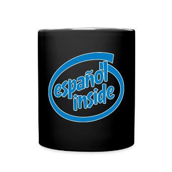 Espagnol à l'intérieur - Mug uni - noir - Devant