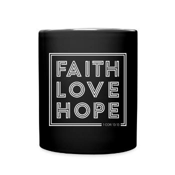 foi amour espoir (4) croire amour espoir, blanc - Mug uni - noir - Devant