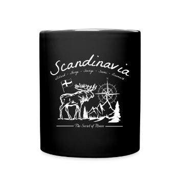 Scandinavia Outdoor Adventure Flagge Elch - Tasse einfarbig - Schwarz - Vorne