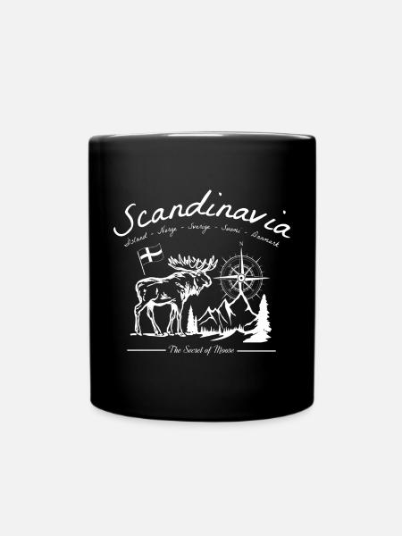 Scandinavia Outdoor Adventure Flagge Elch - Tasse einfarbig - Schwarz