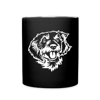 Dackel Kopf "Black Edition" - Tasse einfarbig - Schwarz - Vorne