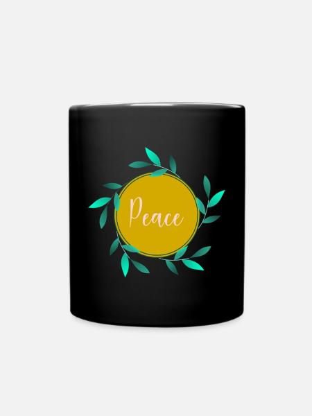 PEACE. PEACE. FRIEDEN - Tasse einfarbig - Schwarz