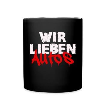 wir lieben autos - Tasse einfarbig - Schwarz - Vorne
