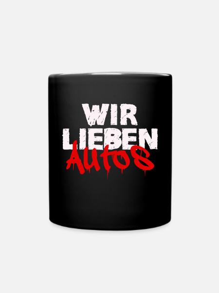 wir lieben autos - Tasse einfarbig - Schwarz