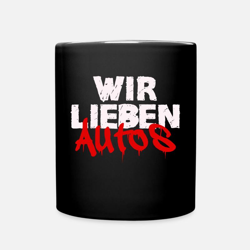 wir lieben autos - Tasse einfarbig - Schwarz