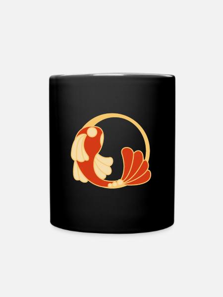 Poisson carpe koï japonaise style art nouveau - Mug uni - noir