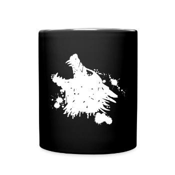 Loup blanc hurlant - Mug uni - noir - Devant