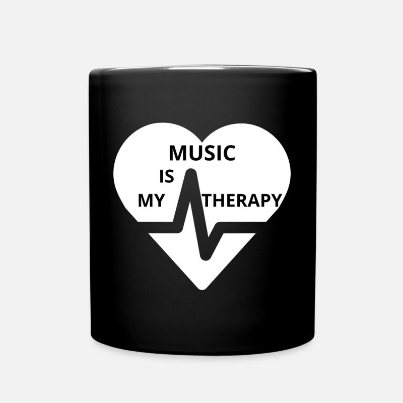 Music Therapy Heart Design - Full Colour Mug - black