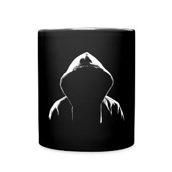 Sweat à capuche Style Hacker - Mug uni - noir - Devant