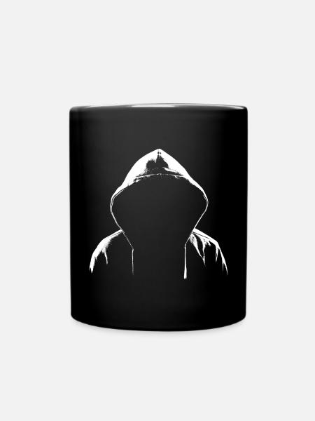 Hoodie Hacker Style - Tasse einfarbig - Schwarz